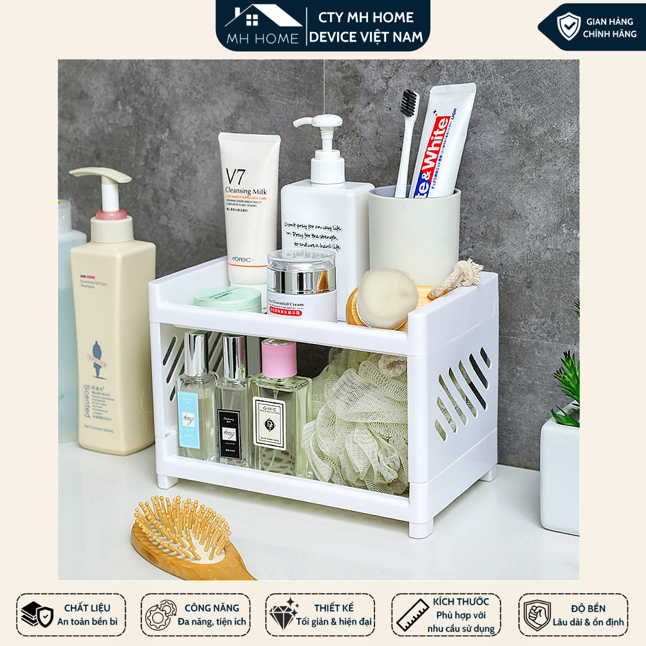 Kệ Nhựa Mini 2 Tầng Hàn Quốc Đựng Đồ Đa Năng Siêu Xinh Kệ Xếp Gọn Trang Trí Để Bàn Đồ